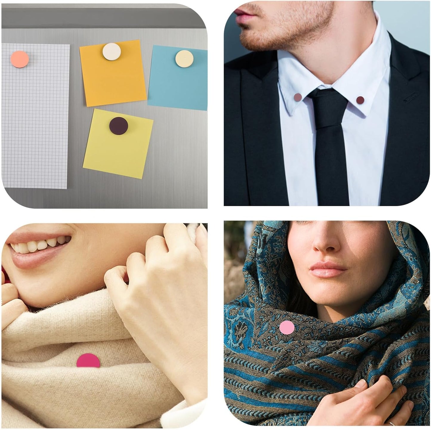 12pcs Hijab Magnetic Pins, Strong Magnets Multi-Purpose Scarf Clasp Pinless Brooch Buttons for Women Scarves Clothes Dress (Color A) Color a -