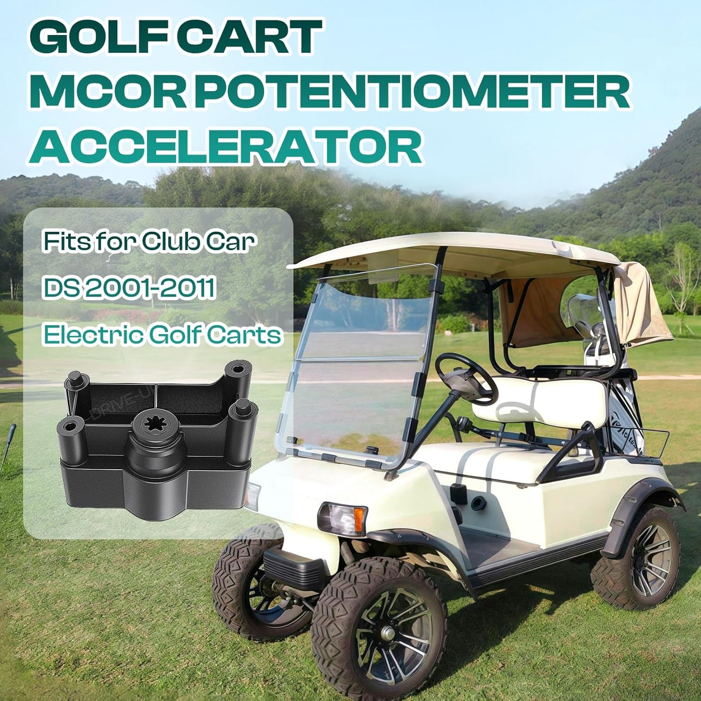 Drive-up Club Car DS MCOR Potentiometer Accelerator, Golf Cart Motor Controller for 2001-2011 Electric Cart, Speed OEM 1021011-01 -