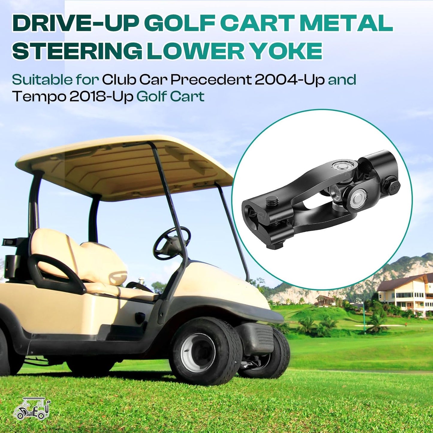 Golf Cart Metal Steering Lower Yoke for Club Car Precedent 2004-Up and Tempo 2018-Up Carts 103810201 -