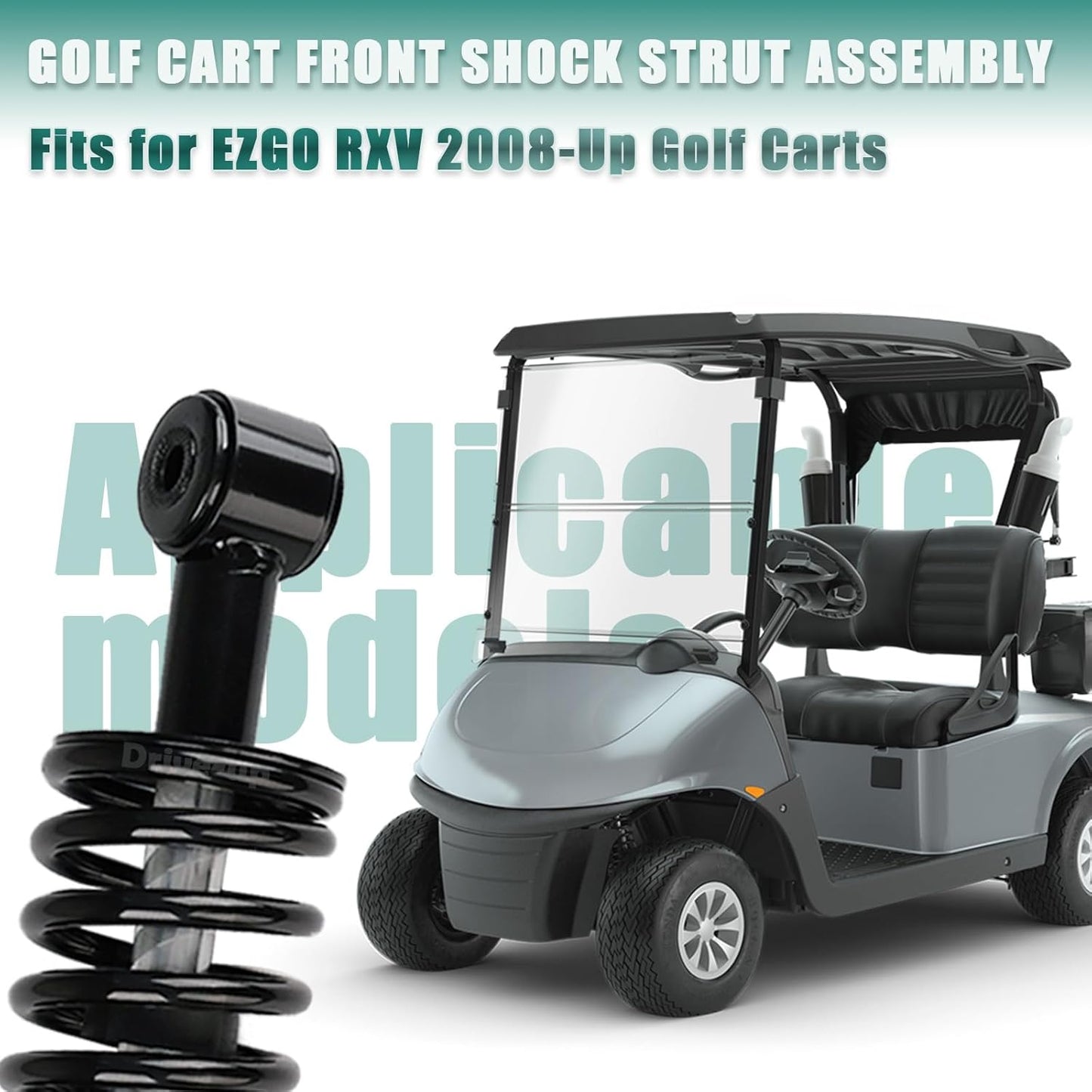 Golf Cart Front Shock Strut Assembly, EZGO Driver Side and Passenger Shocks Fits for RXV 2008-Up Carts, OEM 603024, 601246 -