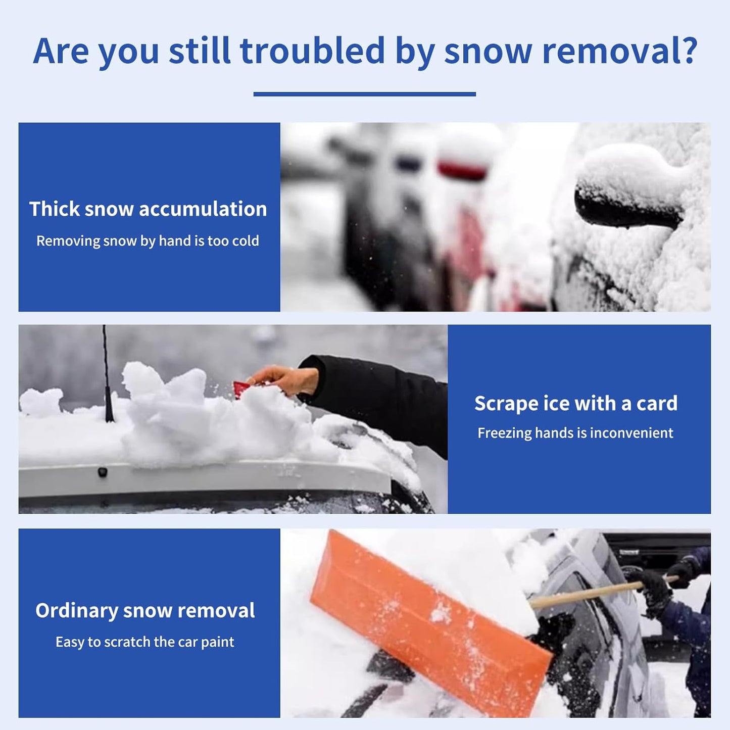 26.7" Snow Brush & Ice Scraper for Car Windshield, 2 in 1 with Squeegee, Detachable Removal Tool Comfortable Ergonomic Foam Grip Cars, Suvs, Trucks, RVs -