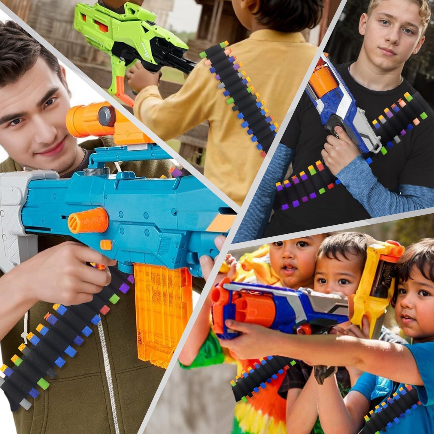 Adjustable Nylon Foam Dart Belt Strap Quick Release Buckle 27 Bullet Holes, Compatible for NERF Mega & N-Strike Elite Series, Ideal Boys Girls Gifts, Outdoor Play(Black)