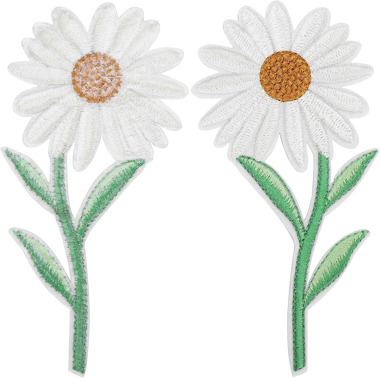10PCS Flower Patches, Daisy Iron on Patches Embroidered Applique Sewing Patch DIY Decoration for Bags, Jackets, Jeans, Clothes
