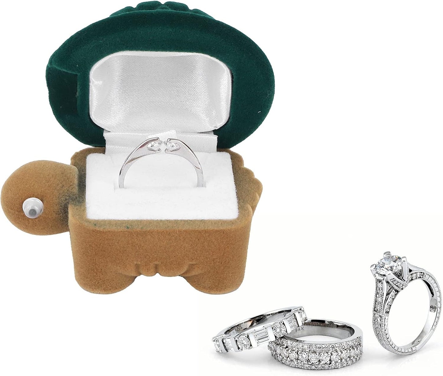 Portable Jewelry Box Organizer, Cute Cartoon Animal Wedding Ring Small Protector Case Soft Storage for Women