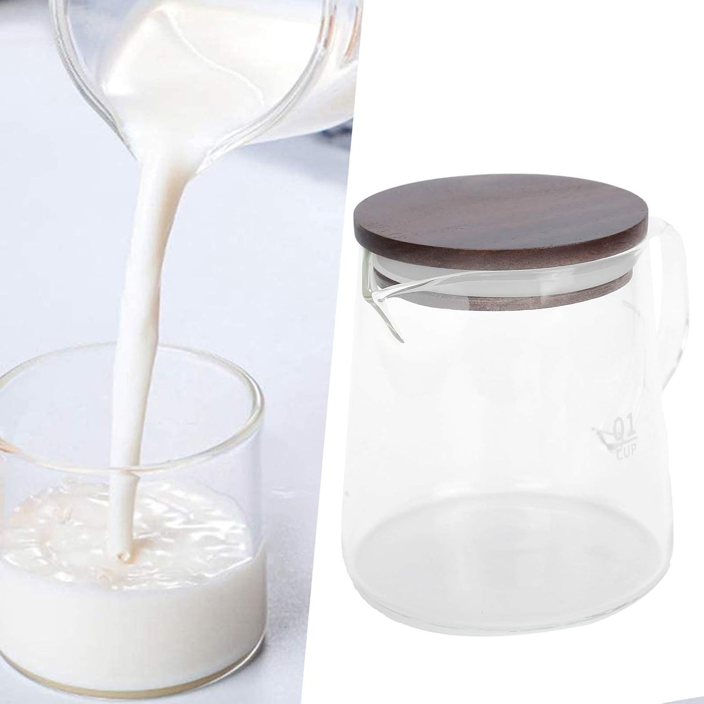 Small Glass Carafe, 16.9oz Coffee Server for Drip Maker Manual Pour over Carafe Tea Steeper Pot with Lid, Clear