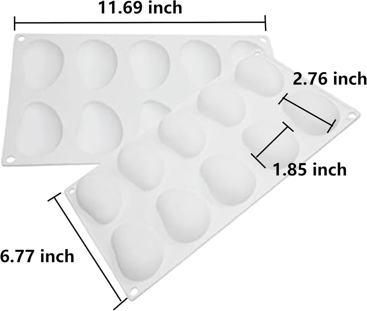 Mango silicone mould - For baking mousse cakes - fruit French desserts, pastries, chocolate, ice cream - cake decoration moulds - 3D mango shape - 10 cavities