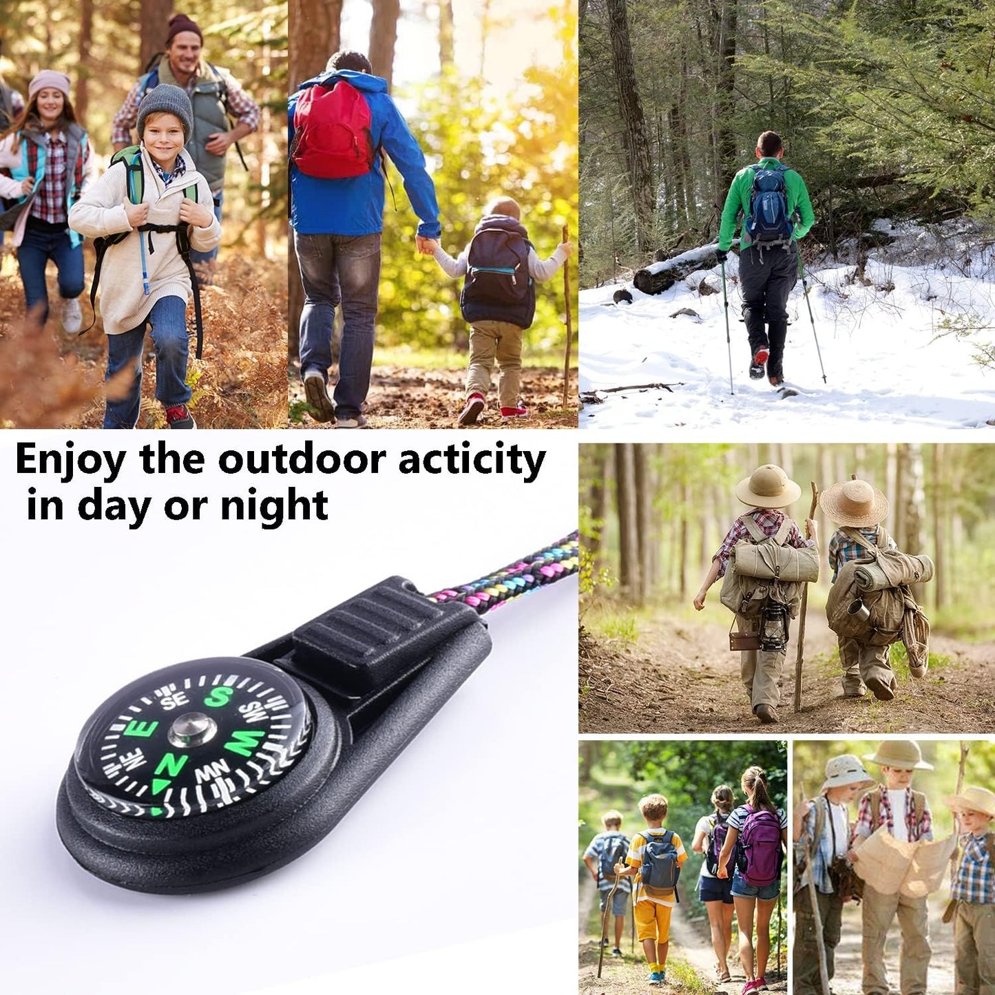 Kompas - 25-pack - Kids' Compass - Classroom - Mini Compass for Children - Hiking and Survival - Portable - Compass with Cord - 9 Colours