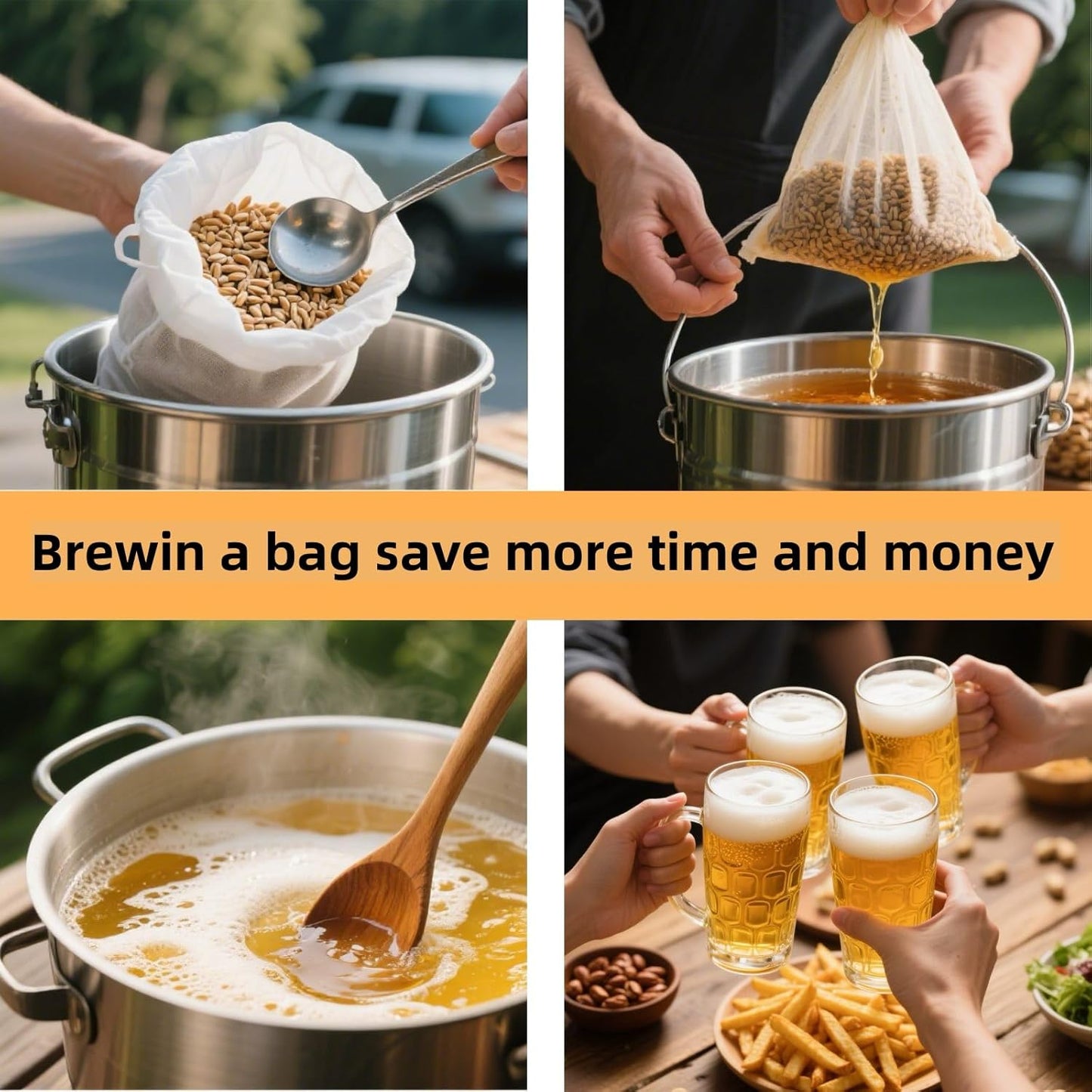 26" * 22" strainer bag for filtering home-brewed beer bags, wine, jam, fruit, nuts, milk, and yoghurt - jelly bag for making jam - reusable