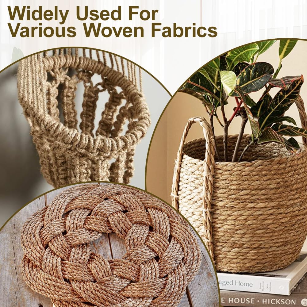 10m jute rope - 8mm thick jute rope - naturally braided jute garden rope for cat scratching post rope - gardening - camping - decoration - gift wrapping and craft decoration (brown)