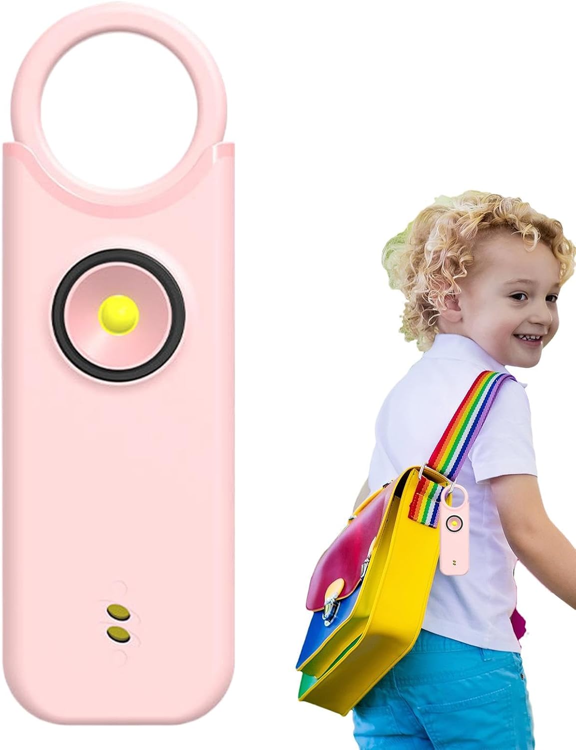 Personal alarm - Ladies - 135db - Rechargeable - SOS - LED light siren - Compact - Keychain - Siren with safety LED light