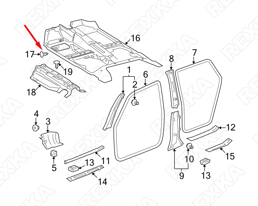 Rexka 10pcs Hood Insulation Retainer Clip Compatible with Toyota Lexus 90467-09050 90467-A0003