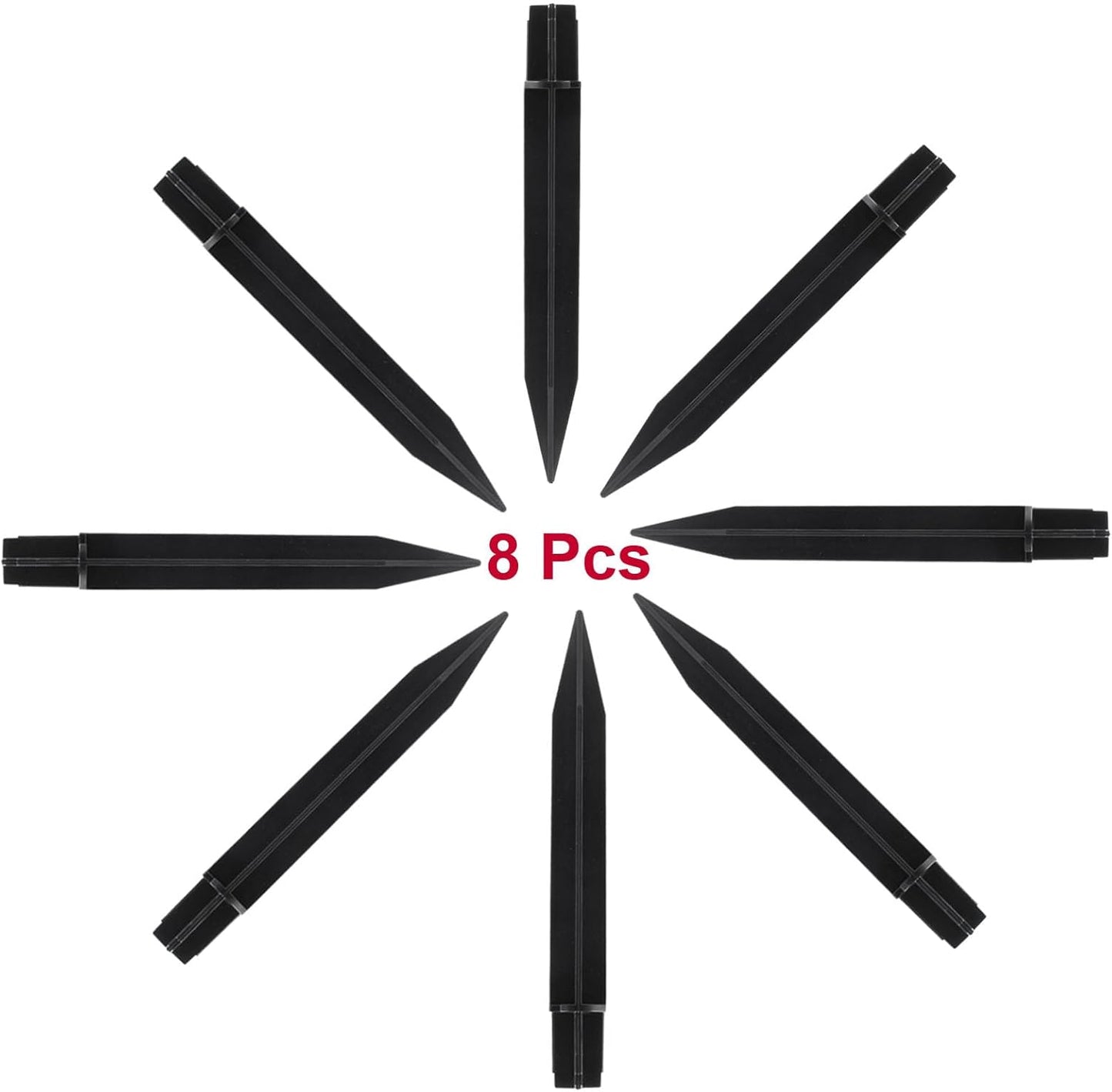Biaungdo 8 Pcs Ground Spike, 8.25 Inch Black Reinforced Plastic Ground Spikes ABS Lights Replacement Stakes Yard Stakes for Solar Pathway Torch Garden Lights