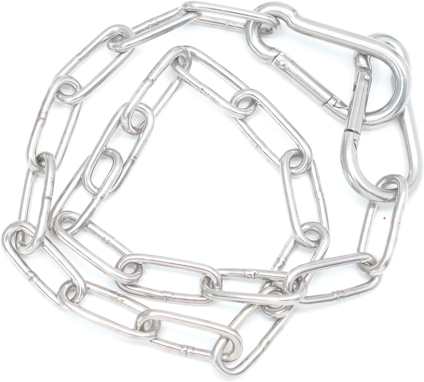 Biaungdo 20 Inch Gate Chain Lock, Chain Link Lock Fence Gate Latch with Carabiner, Stainless Steel Chain Link Gate Lock for Outdoor Fence, Livestock Gate, Yard
