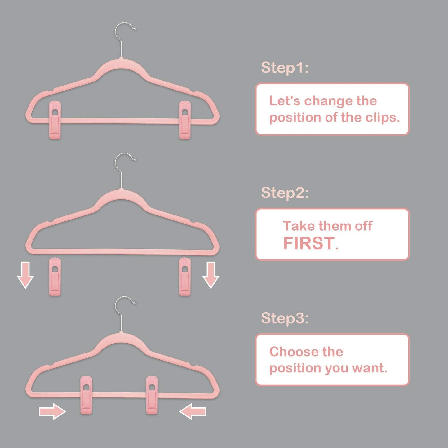 Brush Pink Velvet Hangers Clips 20 PCS, Premium Velvet Clips for Thin Velvet Hanger, Non Slip Strong Finger Clips Perfect for Suit Skirt Pant Clothes Velvet Hangers