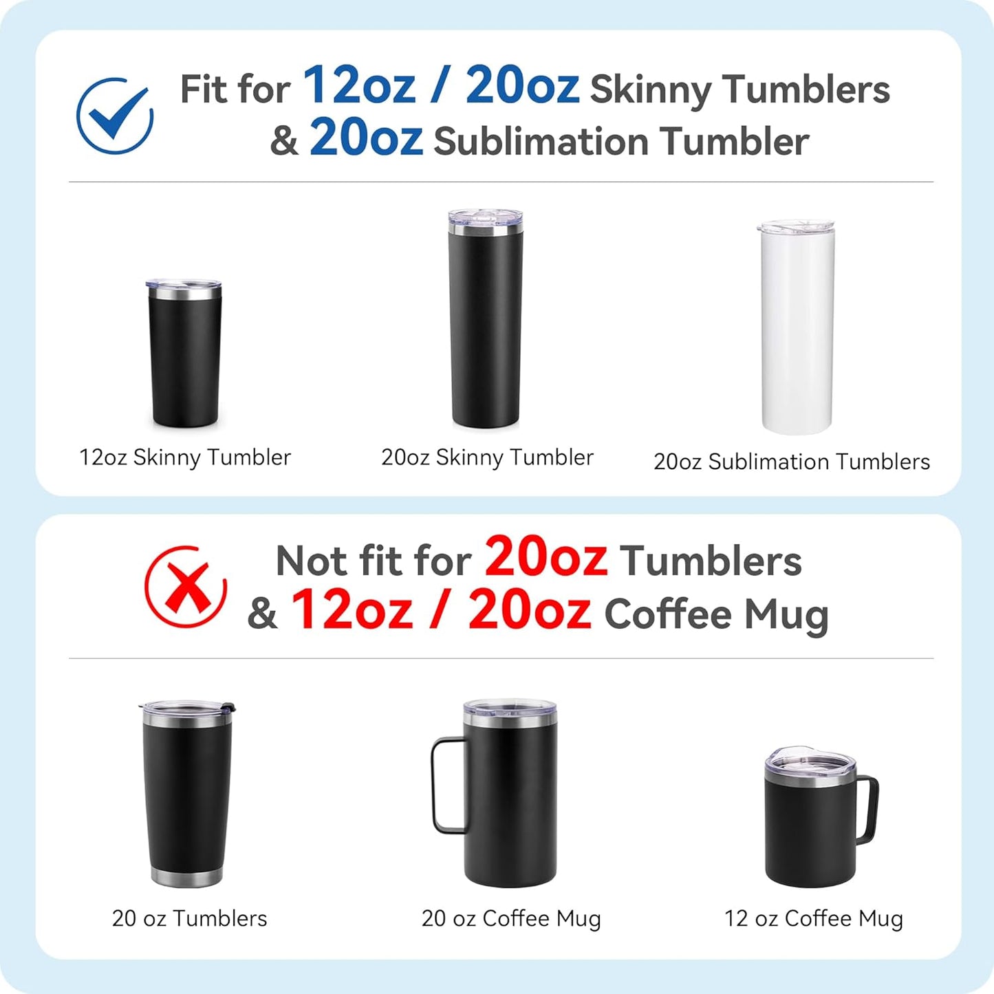 2 Pack 20 oz Skinny Tumble Lids,Replacement Spill Proof Splash Resistant Sliding Cup Covers for 2.73" Inner DiameterTumbler,Straw Friendly,BPA Free