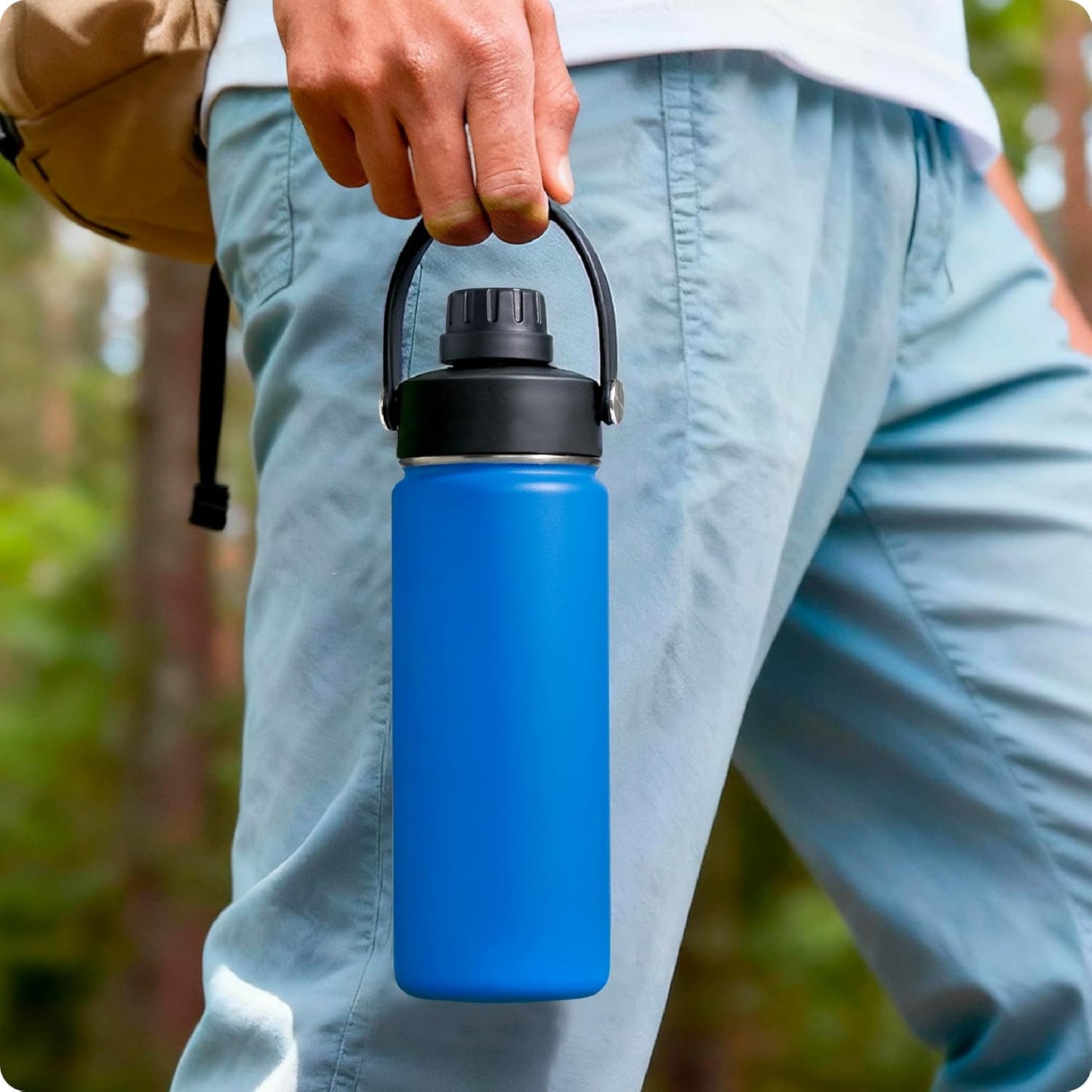 Replacement Spout Lid for Takeya Wide Mouth 18, 22, 24, 32, 40, 64oz, Water Bottle Lid with Carry Handle - Ideal for Gym & Sport