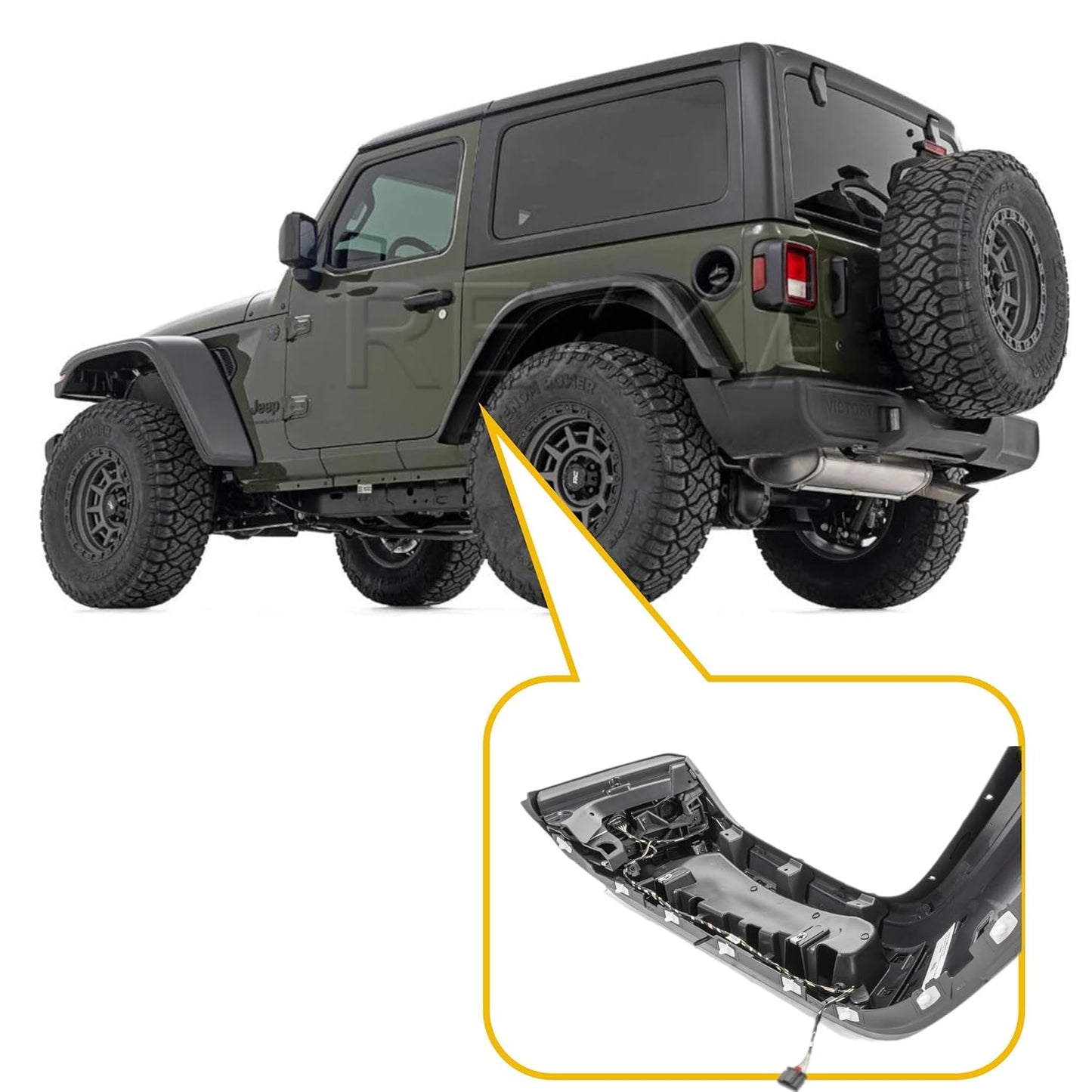 Rexka 25pcs Fender Flare Clips 68526185AA for 2018-2024 Wrangler JL & 2020-2024 Gladiator JT & RAM 1500 - Fits Jeep Fender Clips