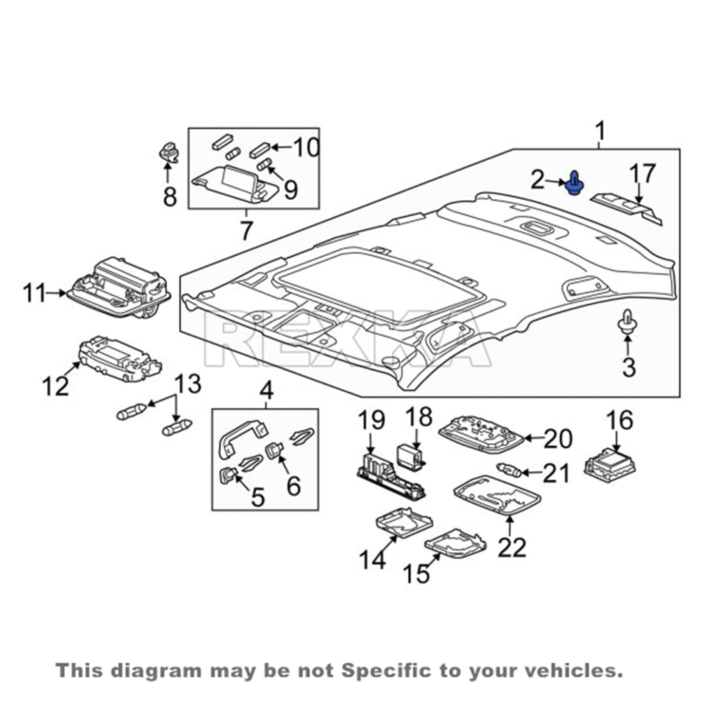 Rexka 30pcs Door Panel & Interior Trim Retainer Clips 91560-SZW-003 for Honda Accord CR-V CR-Z Civic Odyssey Pilot 91560SZW003