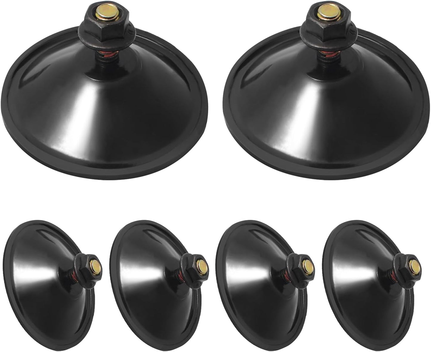 Biaungdo 6 Pack 55mm/2.16inch Strong Adhesive Suction Cup with M6 x 14mm Thread Screw, Black Thread Screw PVC Sucker Pads Holder, Glass Sucker Suction Cup Holder for Window, Bathroom Wall, Car Shade