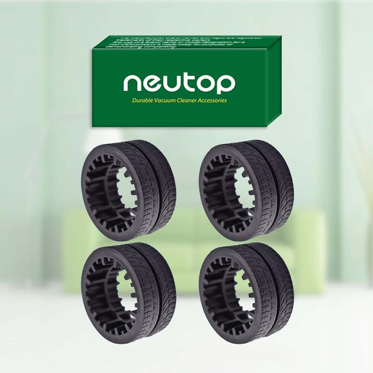 Replacement Rubber Wheel Tires Compatible with iRobot Braava Jet M6 (6110) (6012) (6112) (6113), Anti-slip, Great Adhesion and Easy Assembly, 4-Pack.