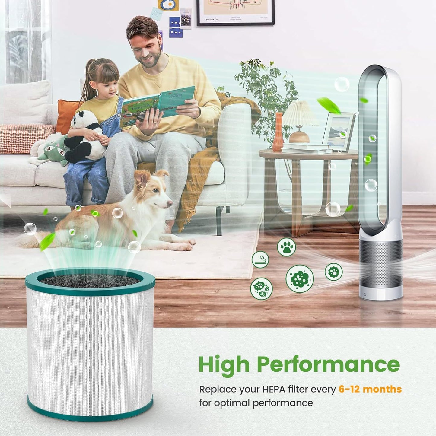Replacement Air Puriier ilter or Dyson Tower Puriier Pure Cool Link TP01, TP02, TP03, BP01, Compare to Part 968126-03,2 Pack