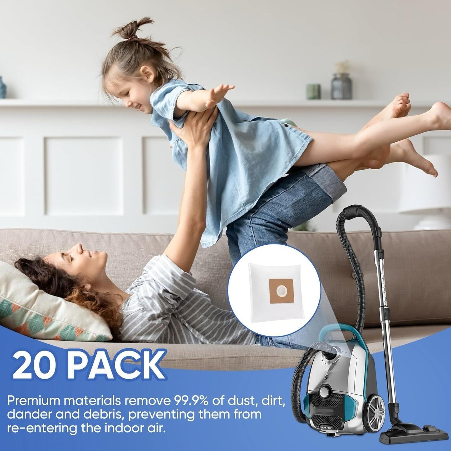20 Pack NEN170 vacuum bags or Eureka vacuum cleaner,Specialized Compatible with NEN170 bagged canister vacuum cleaner