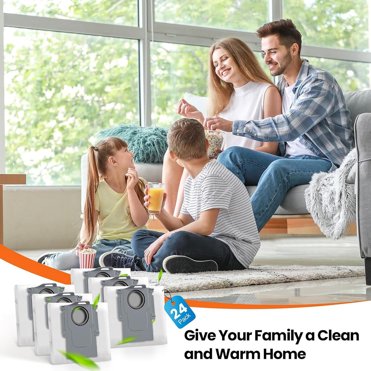 24 Pack Qrevo Dust Bags or QV 35A/Saros 10R/Qrevo S/Qrevo Pro/Qrevo Plus/Qrevo Master/Qrevo Slim/Qrevo Curv/Qrevo Edge/S8 MaxV Ultra Robot Vacuum, 3L Large Capacity Replacement Dust Bag