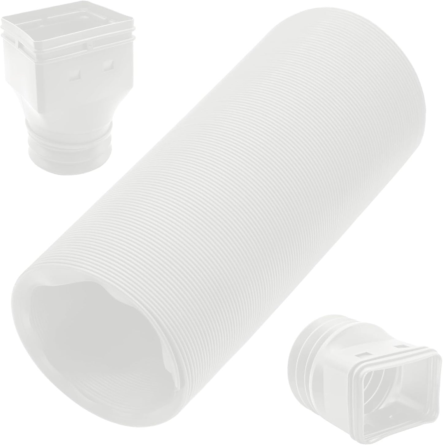 Biaungdo 1 Pack Gutter Downspout Extensions 5 Ft, 3 Inch Rain Gutter Downspout Extender Flexible Drainage Pipe for 2 x 3 Inch Residential Downspouts and 3 x 4 Inch Residential Downspouts, White