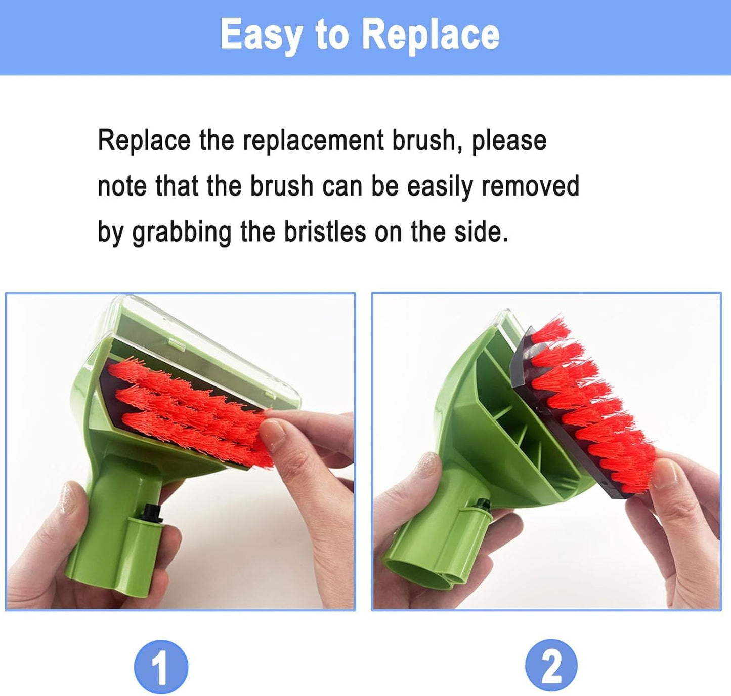 Upgraded 1400B Little Green 5.3" Detachable Tough Stain Brush Tool Replacement or Bissell Little-Green Upright &Portable Carpet Cleaners or 1400B 4075 3860 1425 2458 3194 3353 Series,1+2 Brush,Green