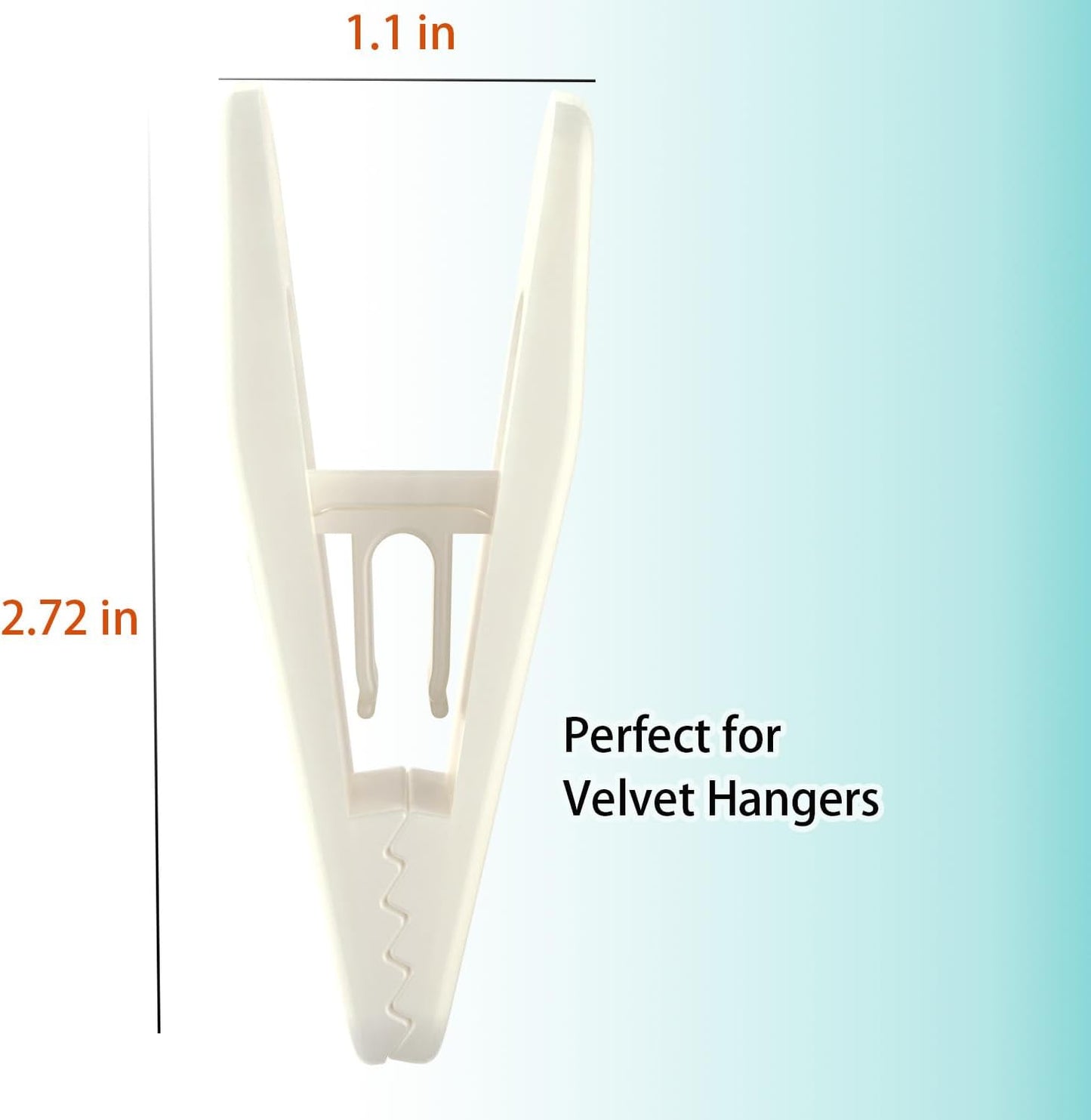 Hanger Clips for Velvet Hangers (Beige, 40 PCS), Non-Slip Plastic Clips Pant Skirt Hanger Clips for Flocking Hangers