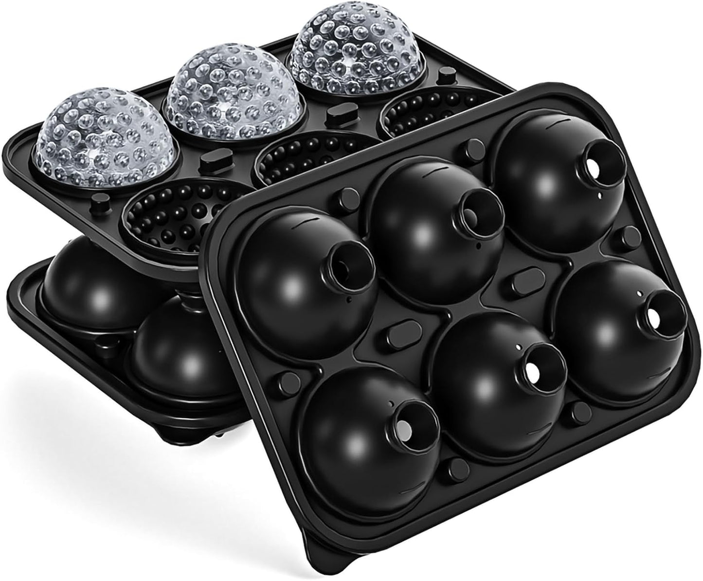 Bangp Golf Ball Ice Cube Molds,Novelty Golf Gifts Ball Ice Maker Mold,2.2" Large Sphere Round Ice Cube Mold,Fun Shapes Large Whiskey Ice Cube Tray for Cocktails,Bourbon
