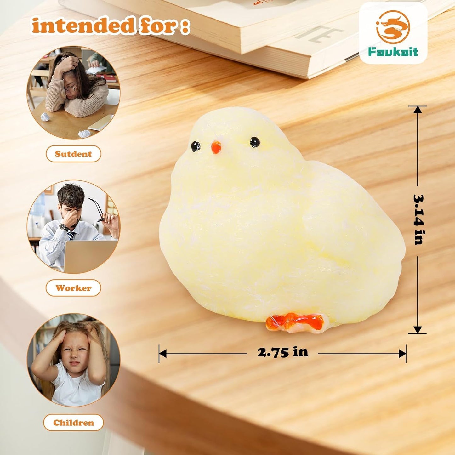 Handmade Chick Squeeze Toys Ultra Soft Squishy Fidget Toys Silicone Squishies Toys for Stress Relief ( Chicken ) (1pcs)