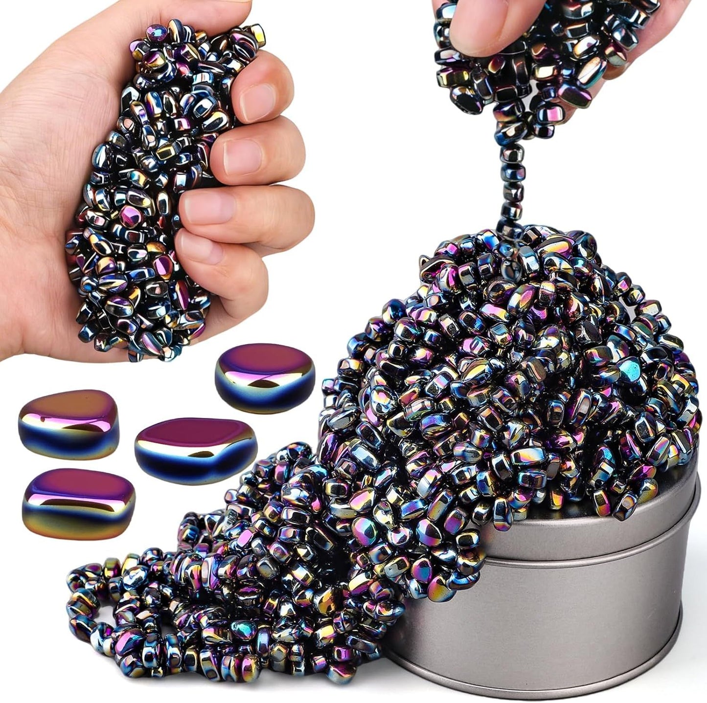 Easter Basket Stuffer Gifts, Ferrite Putty Magnetic Fidget Toys for Adults, Desk Toy for Men Sensory Autism ADHD Office, Cool Gadgets for Stress Relief, Fidget Putty Stones Beads for Valentines Day