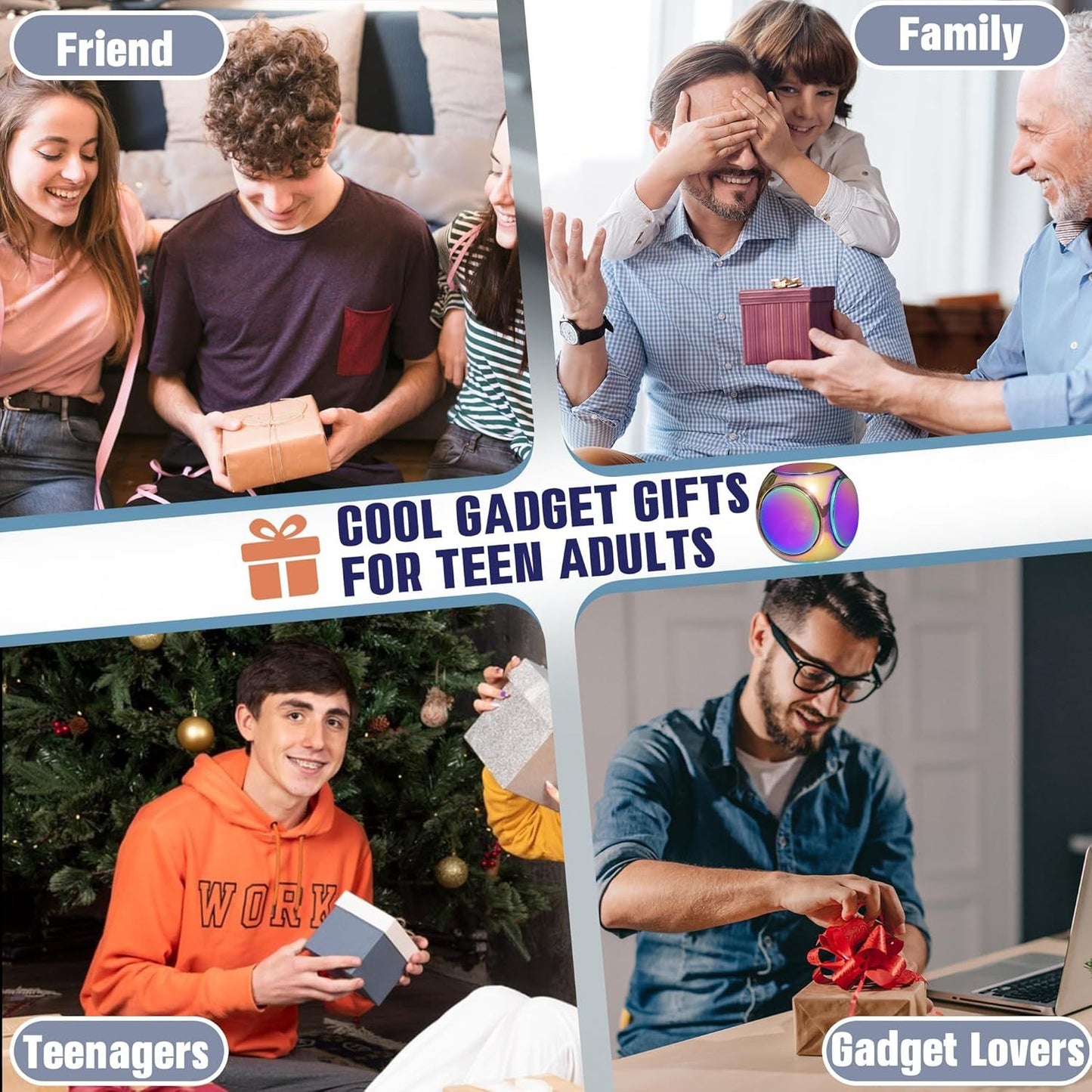 Metal Fidget Toys Adults, EDC Figette Spinner Cube Silent Cool Gadgets Stuff Desk Office Toys for Teen ADHD Small Anxiety Finger Quiet Fidgets Stress Relief Items Tools Sensory Gift for Teen Boy Girl