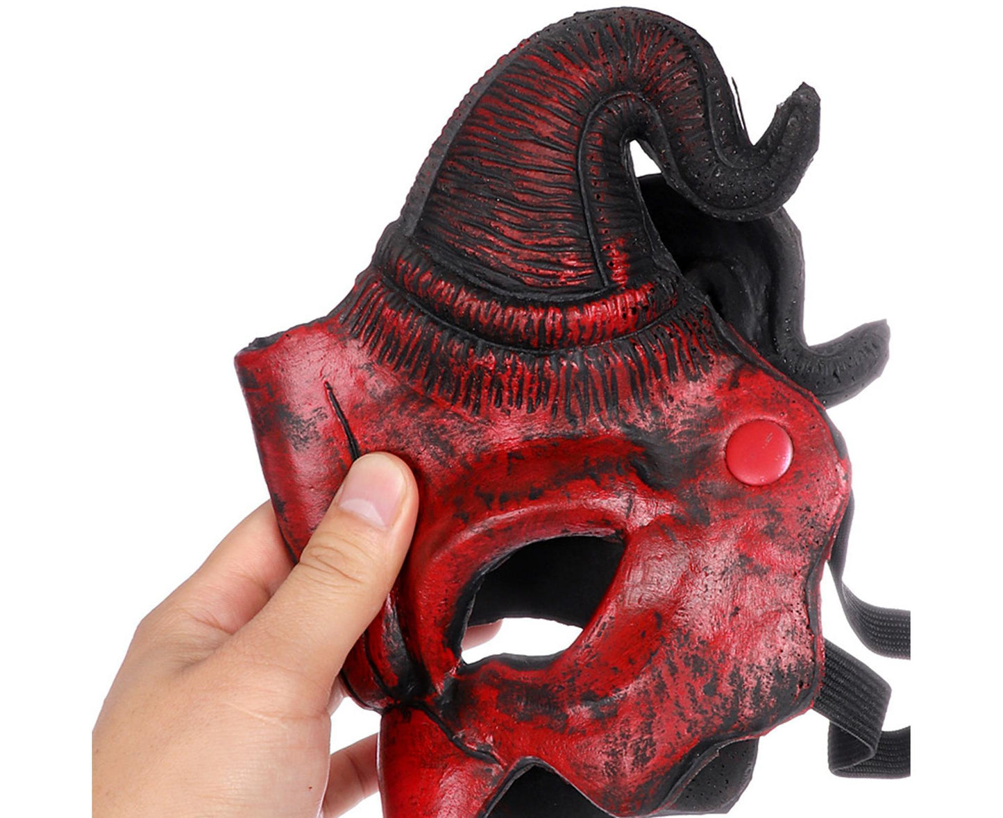 Halloween Masquerade Devil Mask Unique Scary Half Face Ram Horn Devil Mask for Halloween Costume Supplies