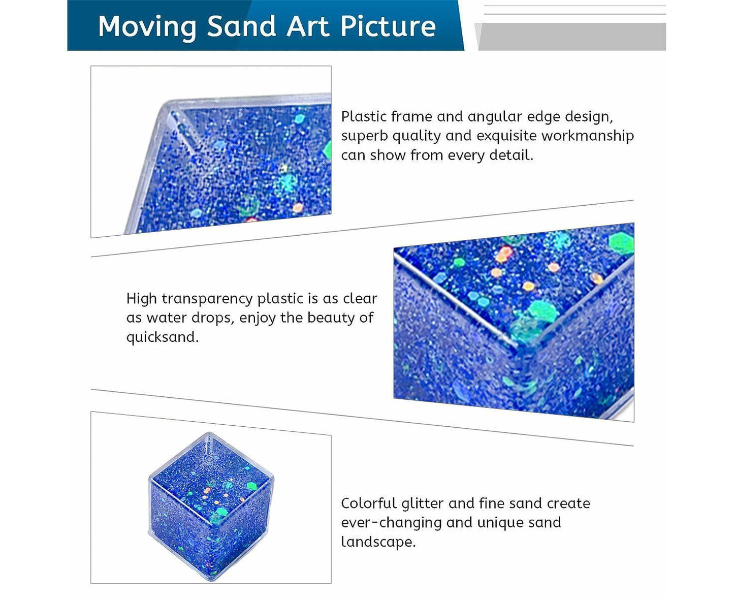 9Pcs Calming Relaxing Water Toy For Boy and Girls And Adults, Home Office Desk Decor, Dynamic Sand, Purple+Dark Blue+Light Blue, 2.6*2.6*2.6cm