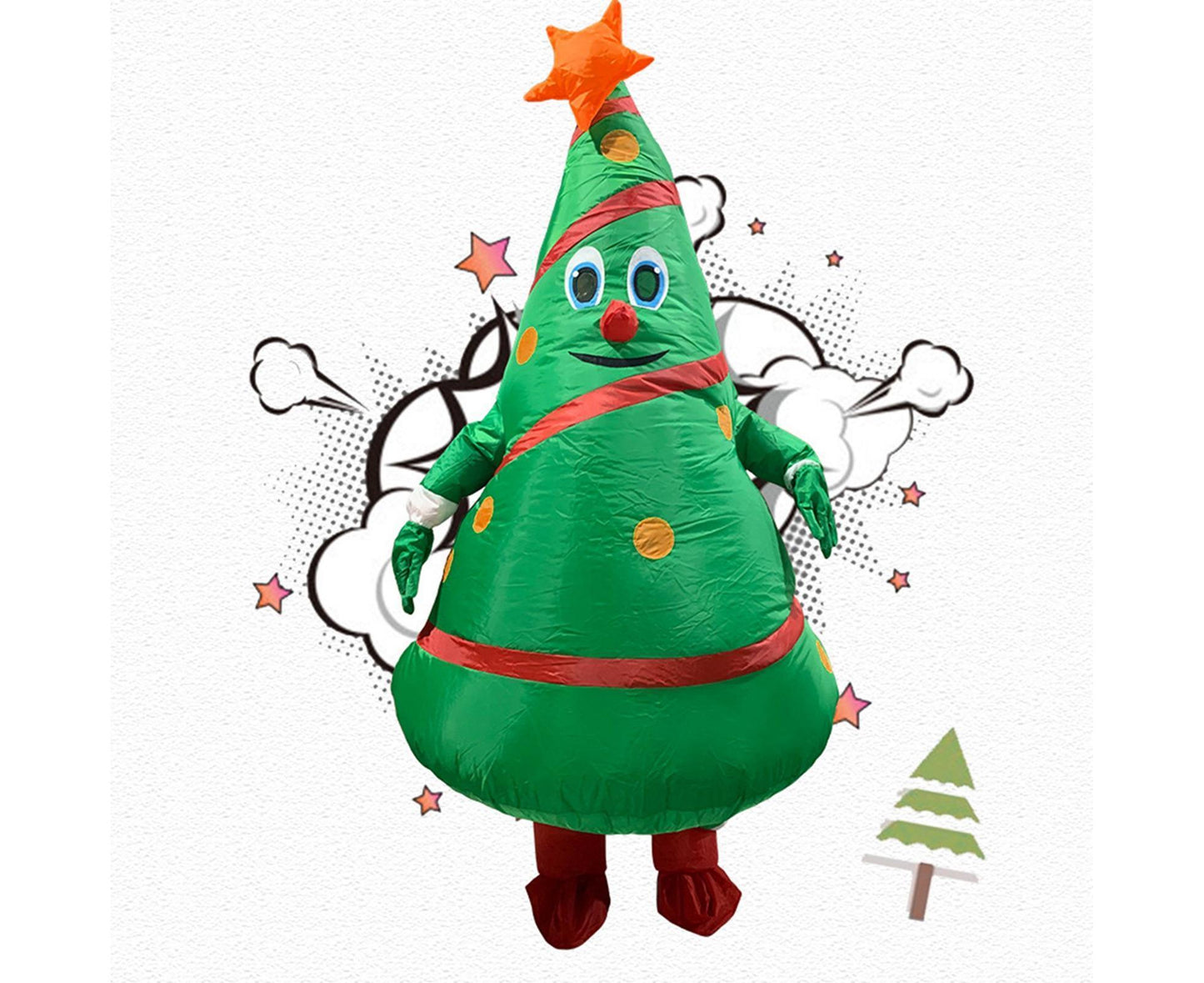 Christmas Cartoon Doll Costumes Air Model Inflatable Christmas Tree Clothes Funny Dress Up Props
