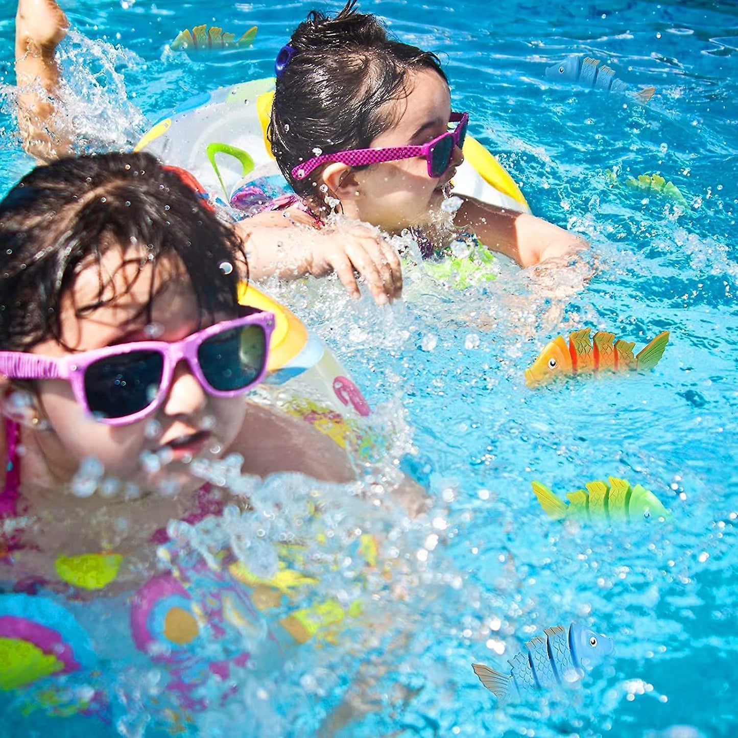 6 Pieces Sinking Fish-Shaped Swim Toys Pool Diving Toys Underwater Sinking Swimming Pool Toy