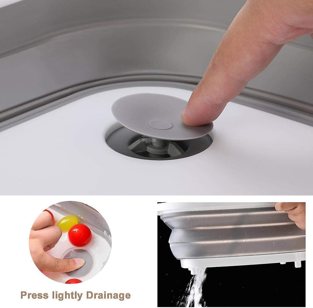 Camping Bowl 3-in-1 Portable Chopping Board Kitchen Board Drain Basket Foldable Bowl Washing Bowl