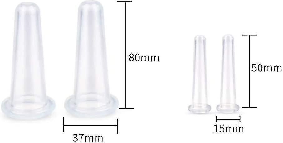 Silicone Facial Cupping Set Face And Eye Cupping Massage Kit Vacuum Massage Cup Anti-wrinkle And Anti-aging Natural Skin Care Beauty Tool(white)4pcs