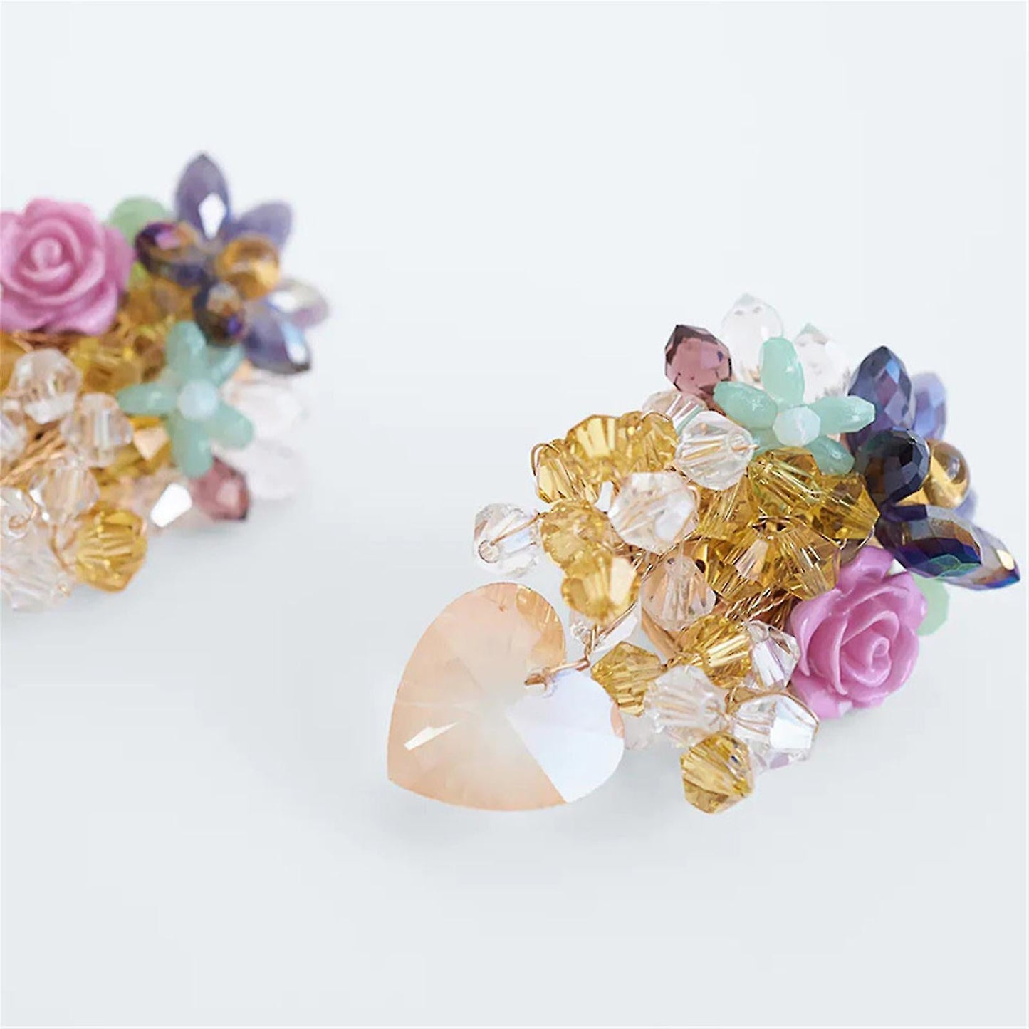 Creative Crystal Flower Beaded Earrings Eardrop Pendant Earrings For Women Girl Jewelry Gift