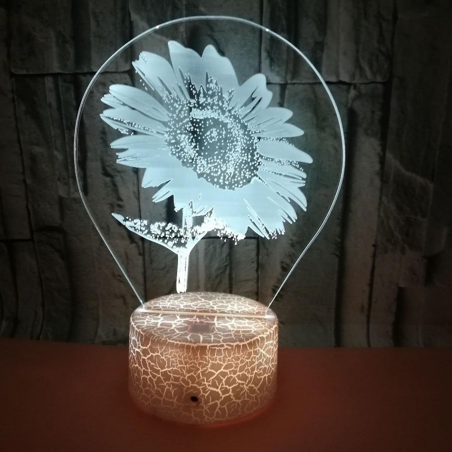 3D Sunflower Night Light Touch Table Desk Optical Illusion Lamps 7 Color Changing Lights Home Decoration Xmas Birthday Gift B091-223