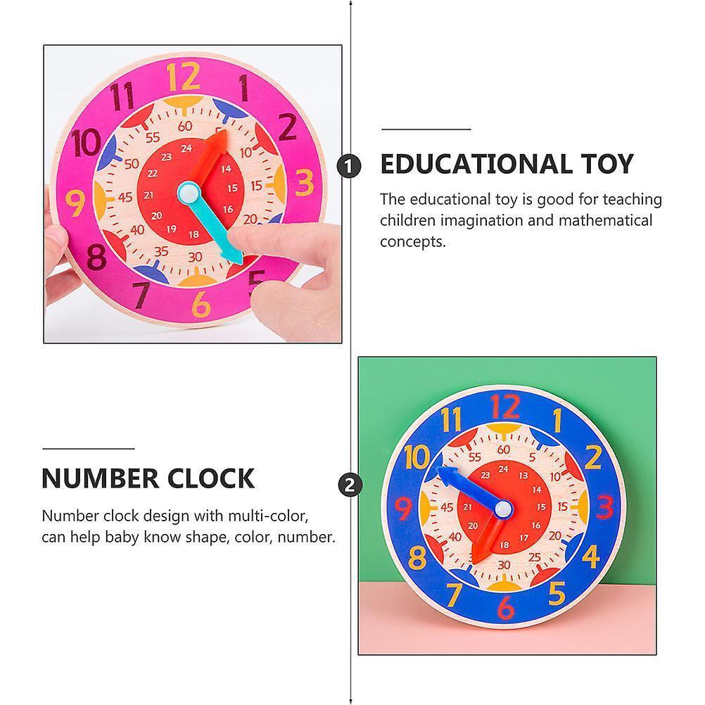 3pcs Wooden Clock Toys Clock Cognitive Toys Early Educational Learning Toys