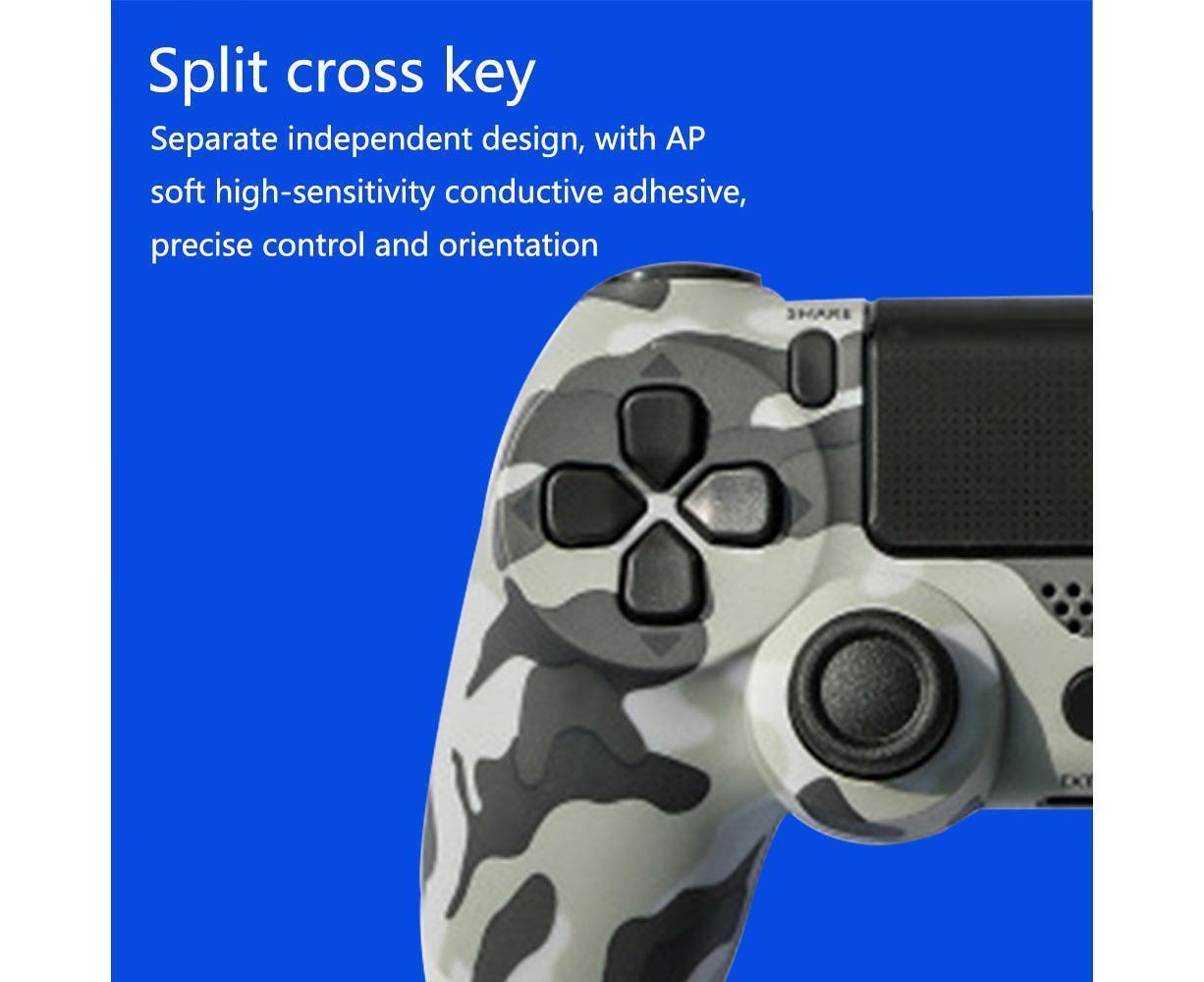 Wireless Game Controller Ps4 Controller Bluetooth Dual Head Head Handle Joystick Game Pad For The Game Console 4 - Gray camouflage