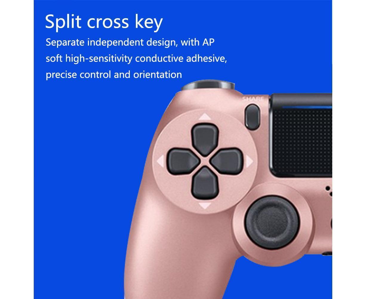 Wireless Game Controller Ps4 Controller Bluetooth Dual Head Head Handle Joystick Game Pad For The Game Console 4 - Rose gold