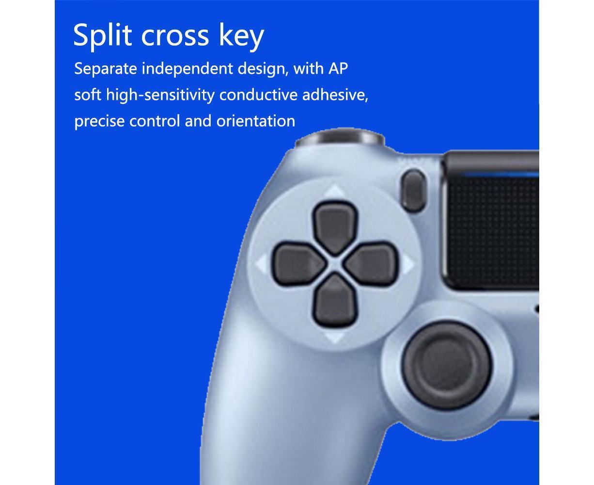 Wireless Game Controller Ps4 Controller Bluetooth Dual Head Head Handle Joystick Game Pad For The Game Console 4 - Titanium blue