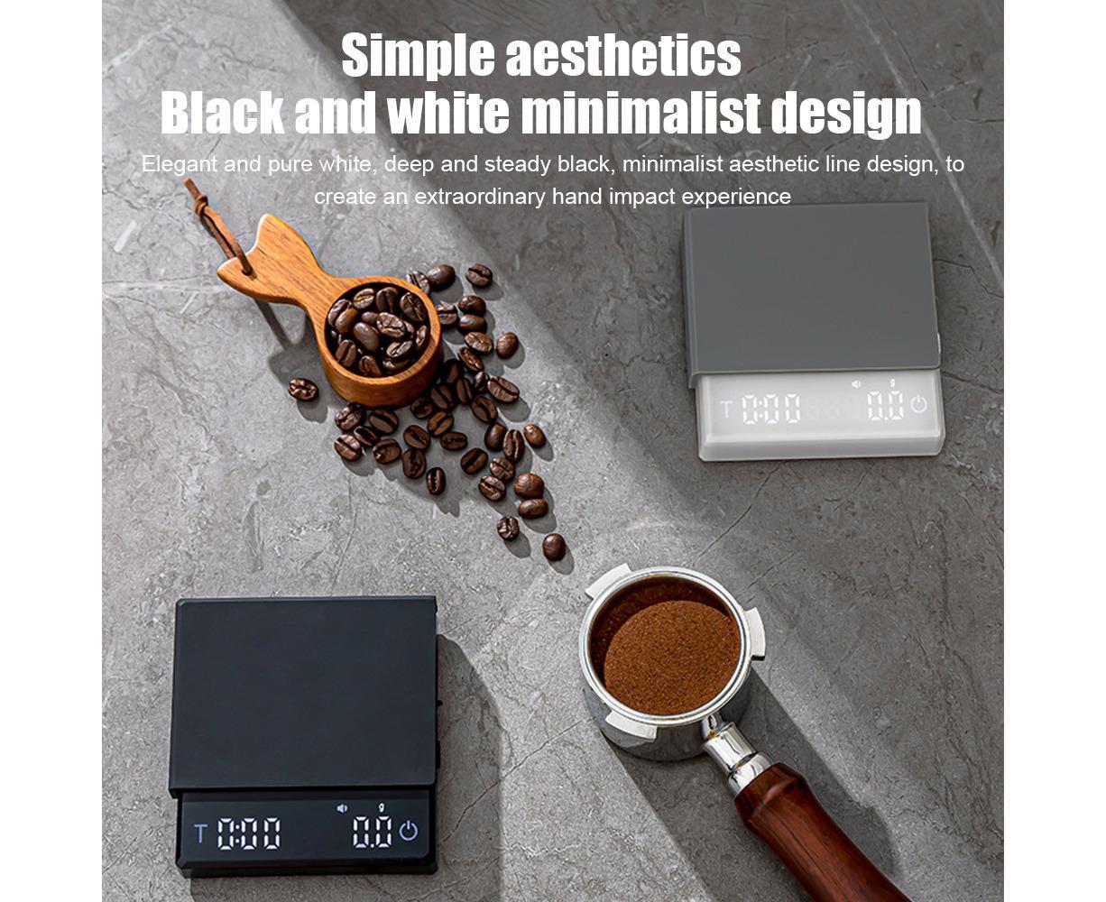Mini Coffee Scale with Timer, 2kg/0.1g Accurate 3 Modes Type-C Rechargeable Portable Digital Scale for Espresso and Pour Over Coffee with
