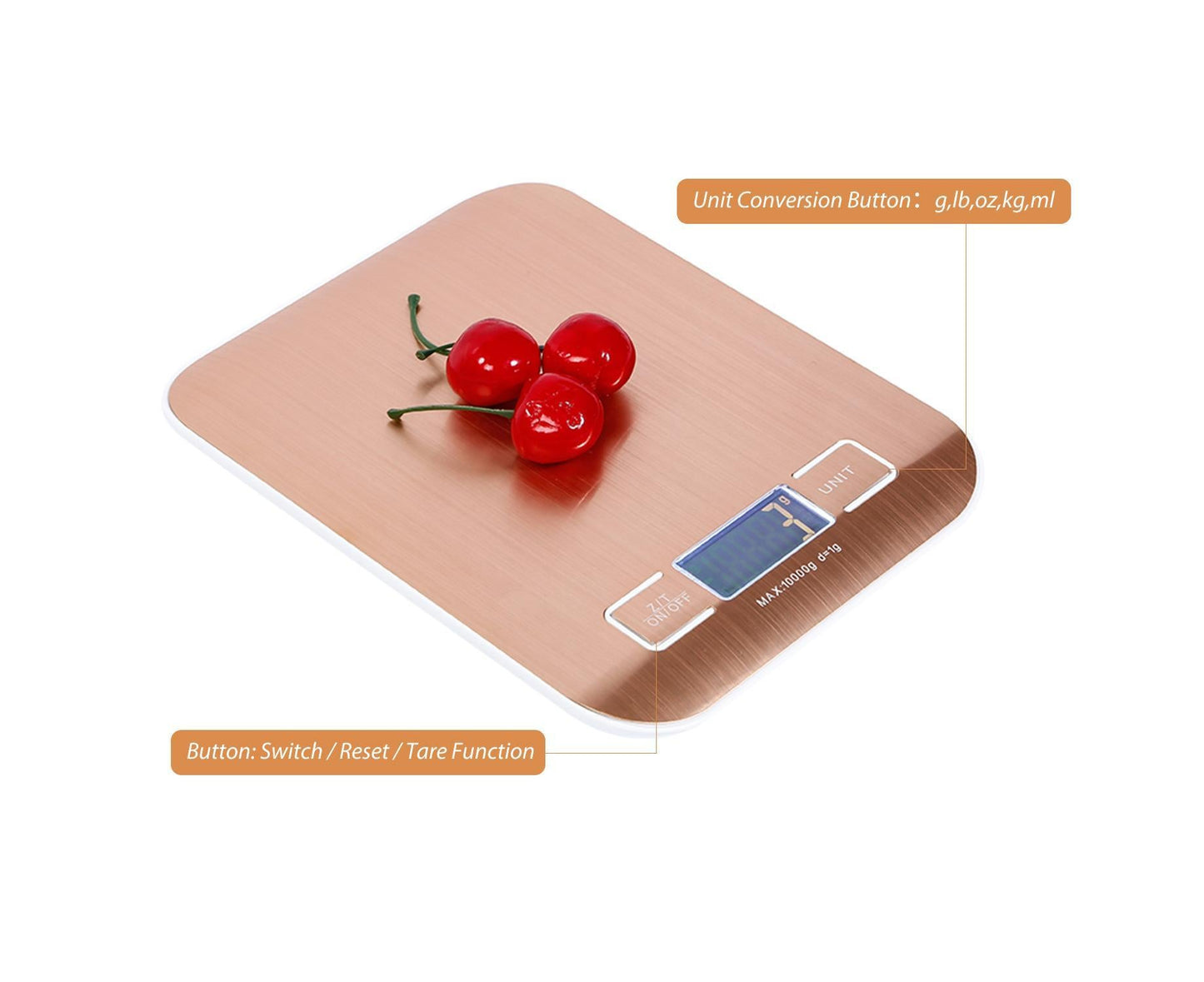 11lb Food Scale Digital Kitchen Scale LCD Display Scale Weight KG G oz ml and lb for Baking and Cooking Stainless Steel Portable Food Scale