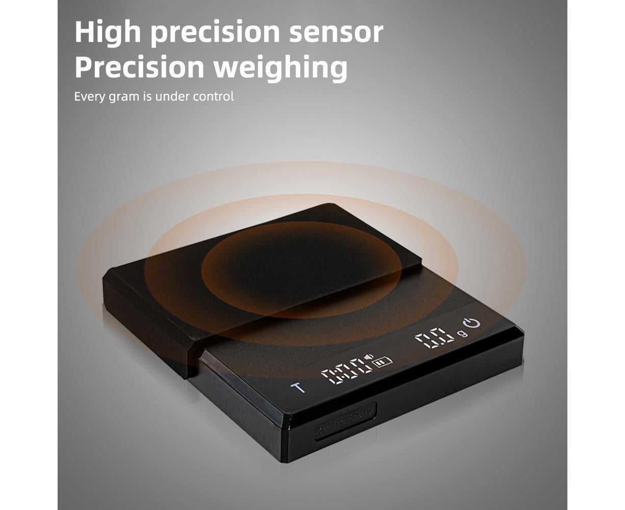 Mini Coffee Scale with Timer, 2kg/0.1g Accurate 3 Modes Type-C Rechargeable Portable Digital Scale for Espresso and Pour Over Coffee with