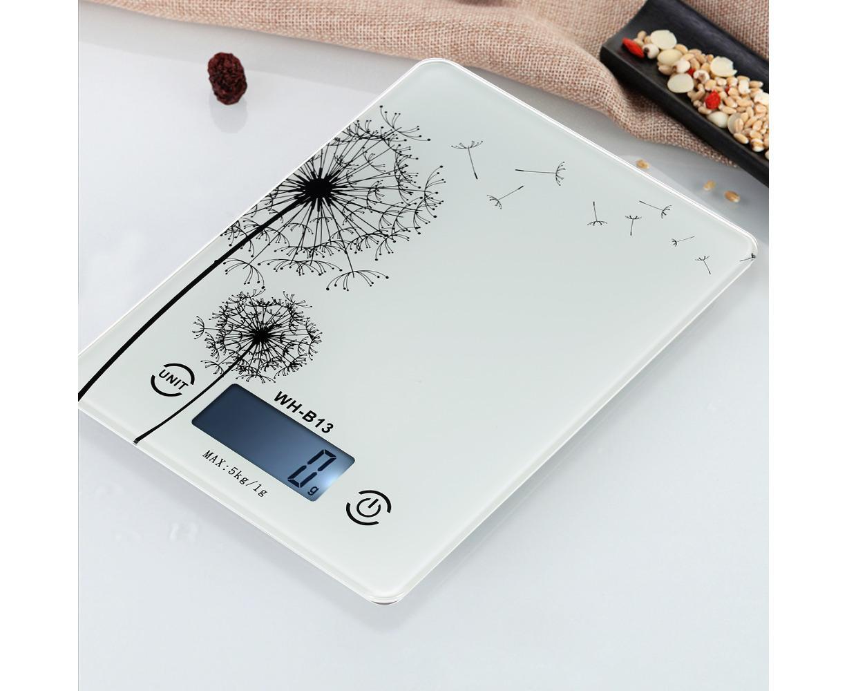 5KG/1G Accurate Touch Screen LCD Backlight Digital Kitchen Food Scale G/LB/OZ Electronic Weight Balance for Baking Cooking Tare Function - White Variant Size Value white